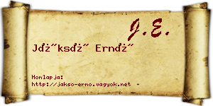 Jáksó Ernő névjegykártya